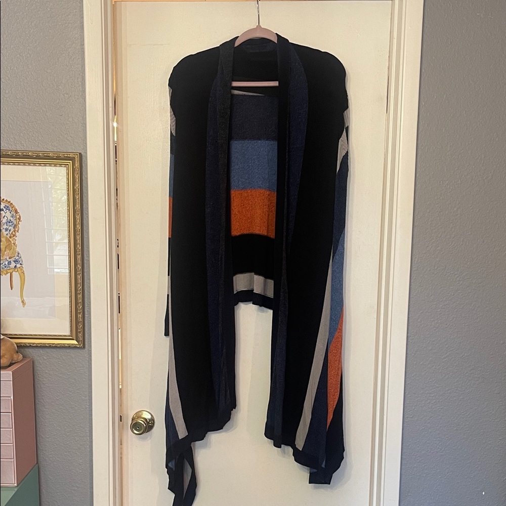 L.AM.B. High low cardigan multi color stripes size XS